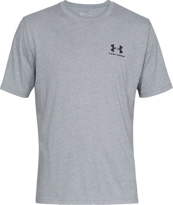 Under Armour Sportstyle Left Chest Logo SS T-shirt Heren - Grijs - Maat S