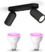 Philips Hue Pongee Opbouwspot (Zwart) - Wit en Gekleurd Licht - Plafondspot met 2 Lichtpunten - GU10 - Hue White and Color Ambiance
