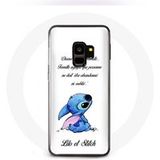 Maniacase Hoesje voor Samsung Galaxy S9 plus Lilo and Stitch Ohana Citation wit
