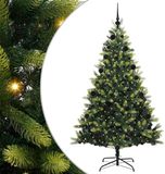 vidaXL Sapin de Noël artificiel avec charnières 300 LED vert 210 cm
