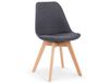 Maisons du Monde Chaise scandinave bois massif et tissu de polyester gris