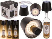 Out of the Blue Flessenlamp - Oplaadbaar - Dimbaar - Draadloos - zwart - incl USB kabel