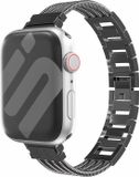 Strap-it Stalen 'armband' bandje - Zwart - Geschikt voor Apple Watch 38/40/41/42mm