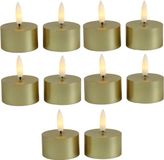 Countryfield LED theelichtjes/waxinelichtjes - 10x st - goud - D4 x H5,2 cm - met timer