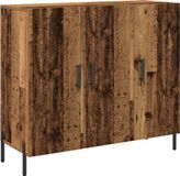 vidaXL Dressoir Oudhout 90 x 34 x 80 cm Bewerkt Hout
