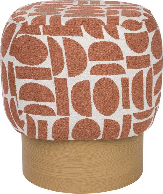 Housecraft Living Cyril Poef/ Krukje Vierkant Terra Rood