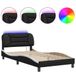 vidaXL Bedframe met LED-verlichting, zonder matras, "Hvar", zwart en wit, 100x200 cm