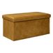 Atmosphera Poef/krukje/hocker Amber - Opvouwbare zit opslag box - fluweel Okergeel - 76 x 38 x 38 cm - MDF/polyester - 120 liter inhoud