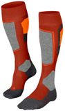 FALKE SK4 warme dunne wollen functionele skisokken heren rood - maat 39-41