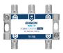 EDISION SDC-4 tv-antenneverdeler 4 uitgangen, satelliet- en tv-splitter met F-aansluiting, tv-signaalverdeler, frequenties 5-2400 MHz, DVB-S2, DVB-T2, DVB-C, DC 4-weg doorgang