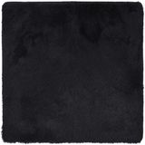 vidaXL Hoogpolig vloerkleed NAVARRA 120x120 cm polyester zwart