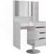 Vicco Table de maquillage Sherry, Blanc/Blanc Laqué, 89,8 cm avec miroir et tabouret