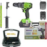 Procraft PA18BL perceuse-visseuse à percussion sans fil 20 V 50 Nm sans balai + 2x batterie 4,0 Ah + chargeur + mallette