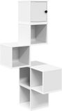 vidaXL Muur Hoekplank Wit 48 x 48 x 120 cm Bewerkt hout