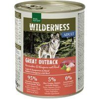 REAL NATURE WILDERNESS natvoer voor honden Adult Great Outback konijn, kangoeroe en rund 24x800 g