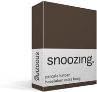 Snoozing percale katoen hoeslaken extra hoog - Lits-jumeaux (200x220 cm) - Geel