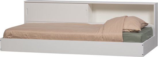 WOOOD Carter Bed - Grenenhout - Wit - 90x200