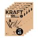 Clairefontaine 96545Cpack Kraftpapier Blokken - 5x 100 Vel A4 Bruin Geribd 90g