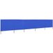 Paravent 5 panneaux, cloison de séparation, séparateur tissu 600 x 120 cm bleu azuré