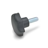 Ganter Normelemente GN 6336.4-ST-25-M5-10 4-ST-25-M5-10 stergreepschroeven, zwart, mat, schroefdraadlengte l1: 10 mm, 20 stuks