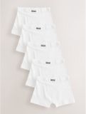 Next Jongens Set van 5 slips met zachte tailleband - Wit