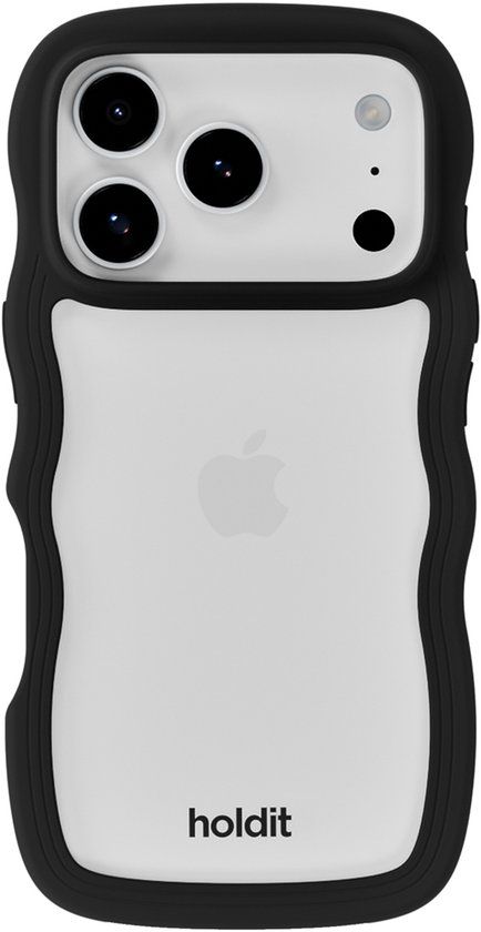 Holdit Wavy Case voor de Apple iPhone 17 Pro - Black / Transparent