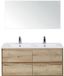 BES LED Porto Badmeubelset 120 cm - 4 Laden Natuur Eiken - Keramische Wastafel Wit Slim met Spiegel