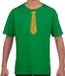 Bellatio Decorations Shoppartners Bv Verkleedkleding t-shirt - groen - met kleine Stropdas - goud glitters - voor kinderen - carnaval 146/152