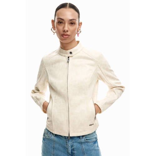 Desigual imitatieleren jasje ecru
