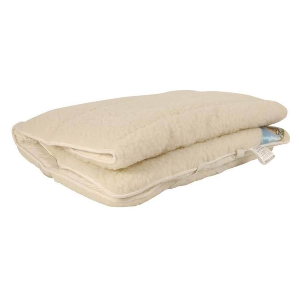Snoozing Texel wol onderdeken - Lits-jumeaux (180x220 cm) - 100% wol - Wit