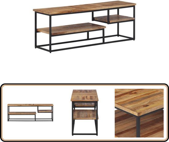 vidaXL Tv-meubel 110x30x39 cm massief gerecycled teakhout