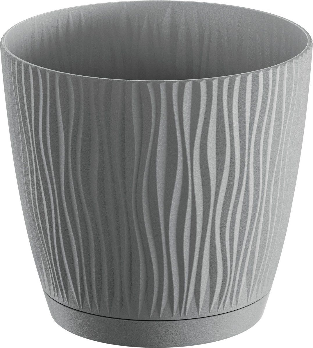 Prosperplast Waves Plantenpot - Ø 19 cm - Steengrijs