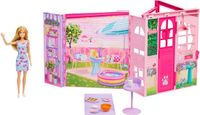 Barbie Weekend Escape House - Poppenhuis met pop - 10 accessoires 4 speelruimtes en een katje
