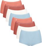Sloggi Basic+ Maxi Midislip Vrouwen 8 Stuks Katoen Elastaan Effen Meerdere Kleuren Maat M
