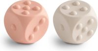 Mushie Dobbelsteen Siliconen Blush/Shifting Sands (2 stuks)