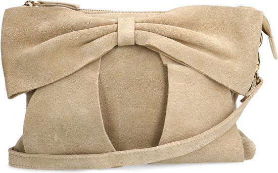 Manfield Beige suède schoudertas