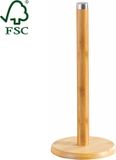 Kesper Keukenrolhouder Bamboe Hout RVS Rond