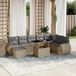 Maison Exclusive - Ensemble de meubles de jardin 9 pièces avec canapé et coussins, beige, en polyrotin