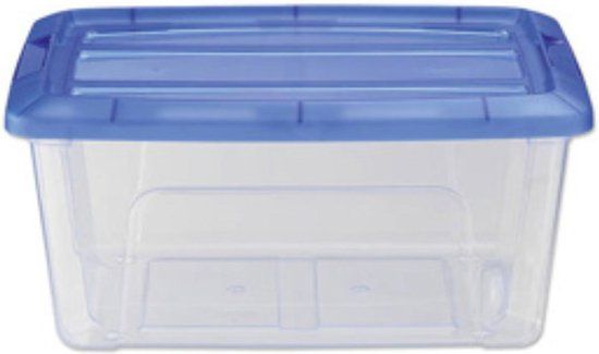 IRIS Topbox Opbergbox - 15L - 39x29x18.6 cm - Blauw/Transparant