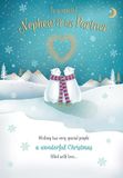Piccadilly Greetings Kerstkaart naar een speciale neef & partner ijsberen - 9 x 6 inch