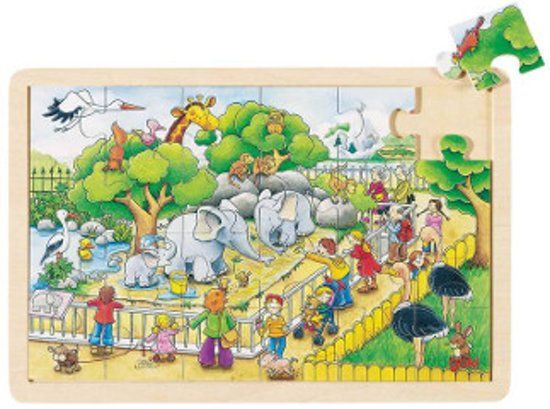 Goki Puzzel Op bezoek in de Zoo - groen