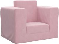 vidaXL - Canapé-lit pour enfant - doux - peluche - rose