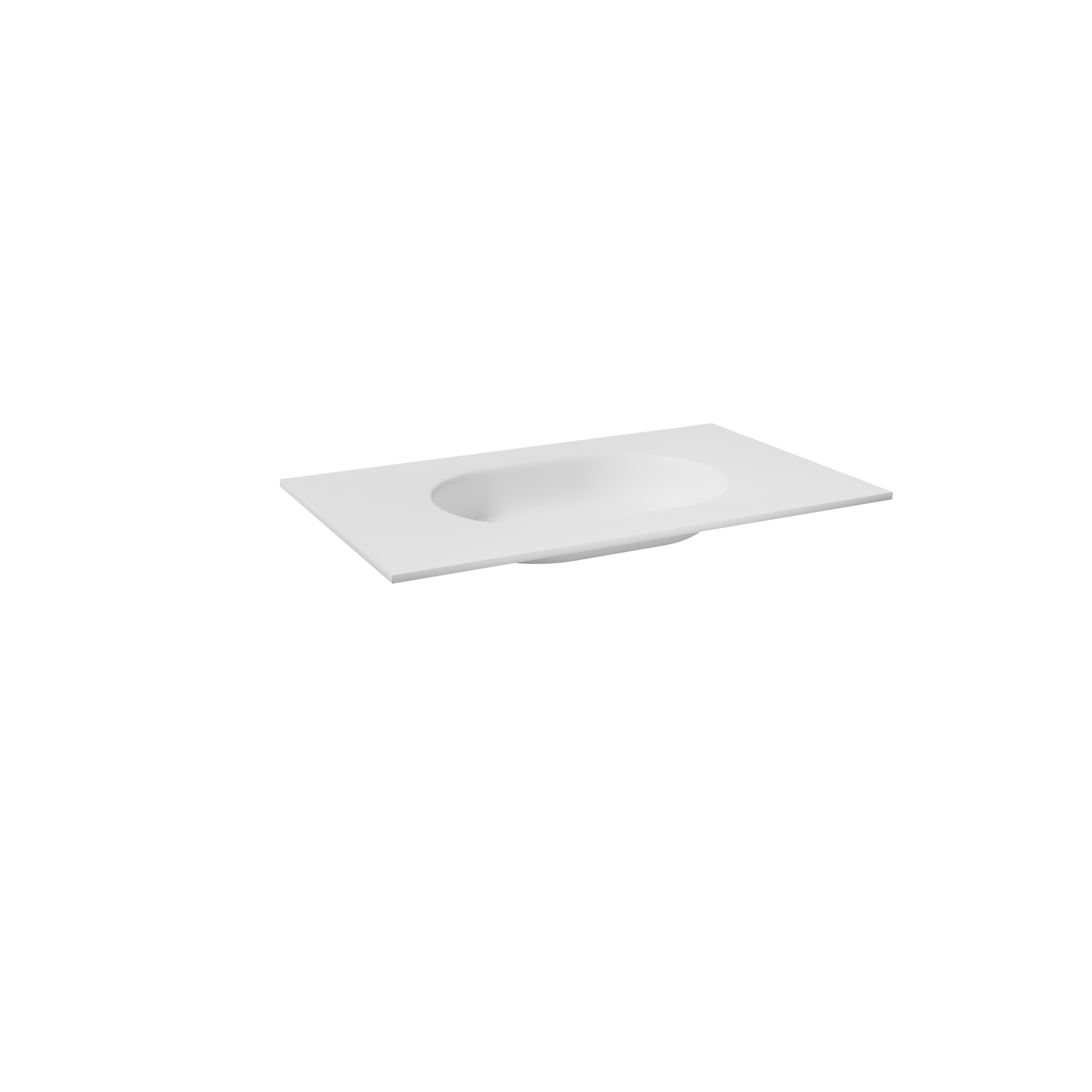 Balmani Tablo Oval enkele wastafel mat witte Solid Surface 90 x 55,5 cm