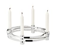 EDZARD Adventskrans Avia, diameter 30 cm, roestvrij staal hoogglans gepolijst, zilverkleurig, voor staafkaarsen