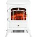 HEKCORT Cheminée Électrique Style Poêle Rétro Avec Thermostat 950/1850 W - Foyer À Effet Flamme Led Anti-surchauffe, Blanc