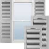 Ekena Millwork Lifetime Vinyl LL1S14X03600PG Standaard Kathedraal Top Center Mullion, Open Luifel Vinyl Luiken, w/Installatie Shutter-Lok's & Bijpassende schroeven (Per Pair), 14 1/2 \"W x 36\" H