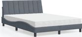 Maison Exclusive Hanko Velours Gris Foncé Lit avec Matelas 140 x 190 cm