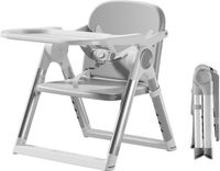 Chaise haute pour bébé - Rehausseur C1 - Pliable - Portable - Réglable - Pour manger - Convient aux enfants de 1 à 2 ans - Gris foncé