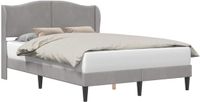 vidaXL Bedframe met hoofdeinde, lichtgrijs, 140 x 190 cm, fluweel