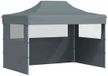 vidaXL Partytent met 3 zijwanden inklapbaar 3x4 m staal antraciet